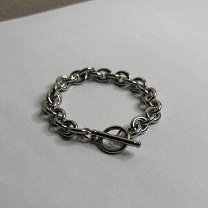 Stainless Steel Silver Toggle Chain Bracelet